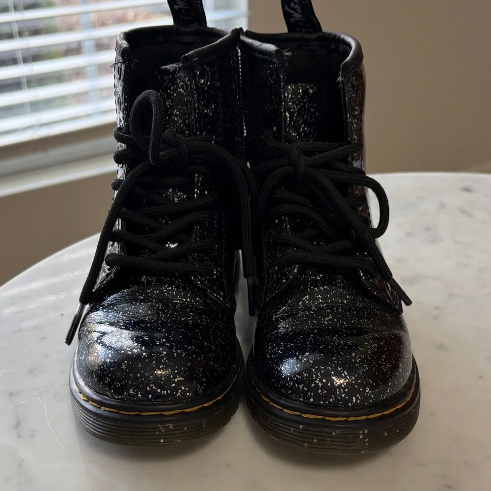 Dr. Martens Black Sparkle Leather Boots - Picture 8 of 8